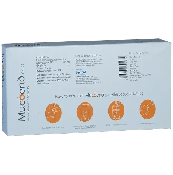 mucoend 600mg tablet 10's